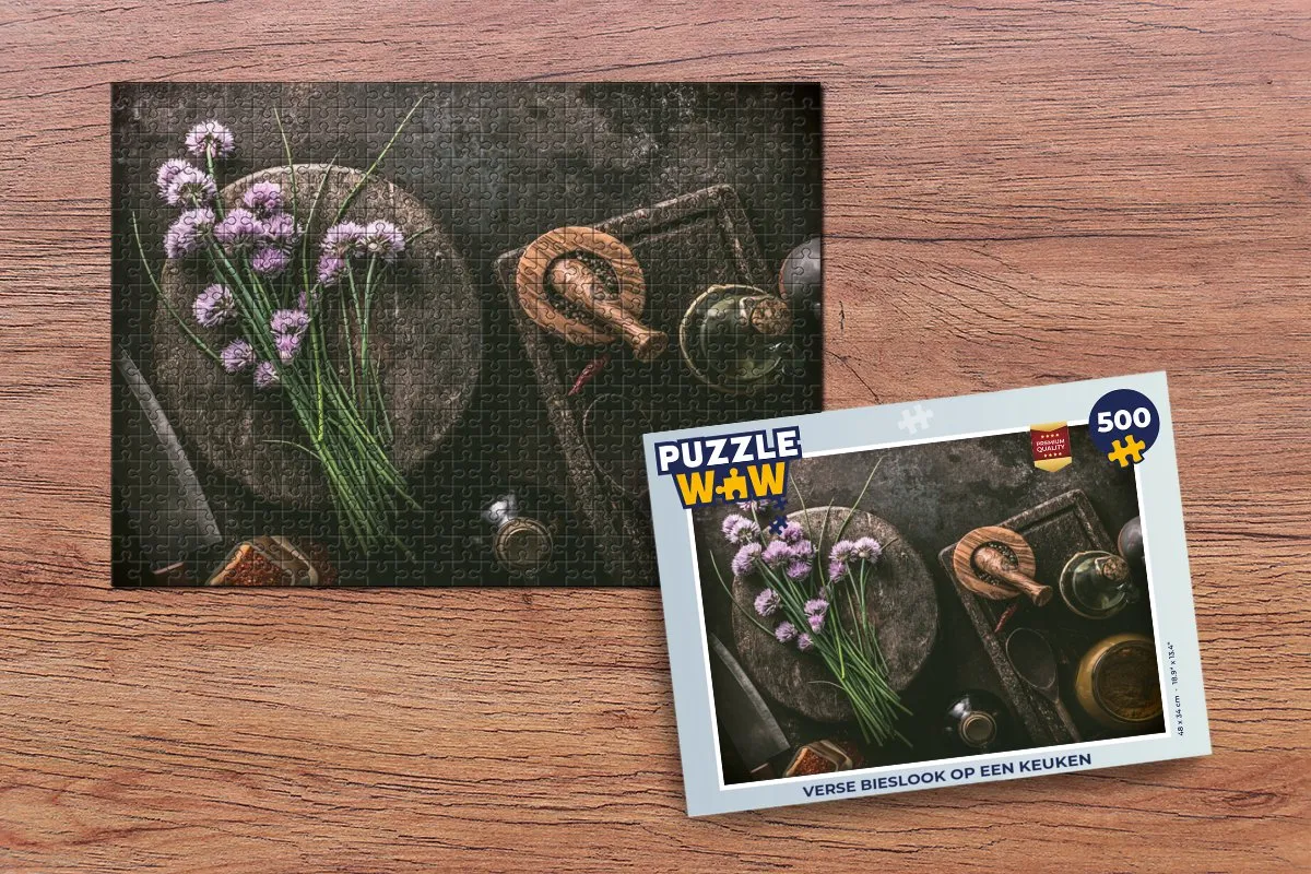 PuzzleWow Bieslook Vijzel Puzzel 500 Stuks - Multicolor