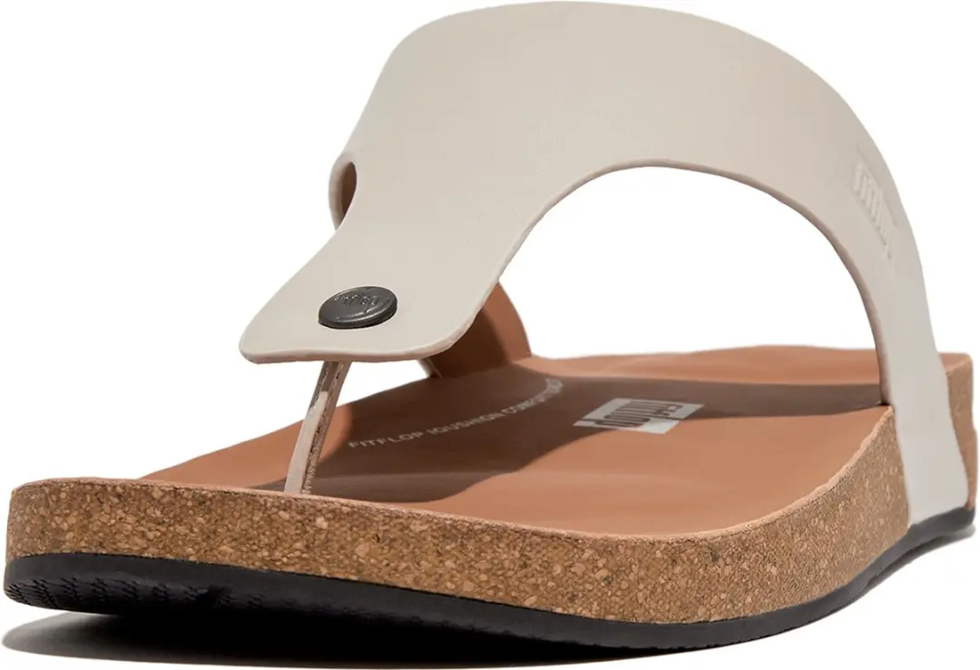 FitFlop FitFlop Iqushion Men'S Leather Toe-Post Sandals GRIJS