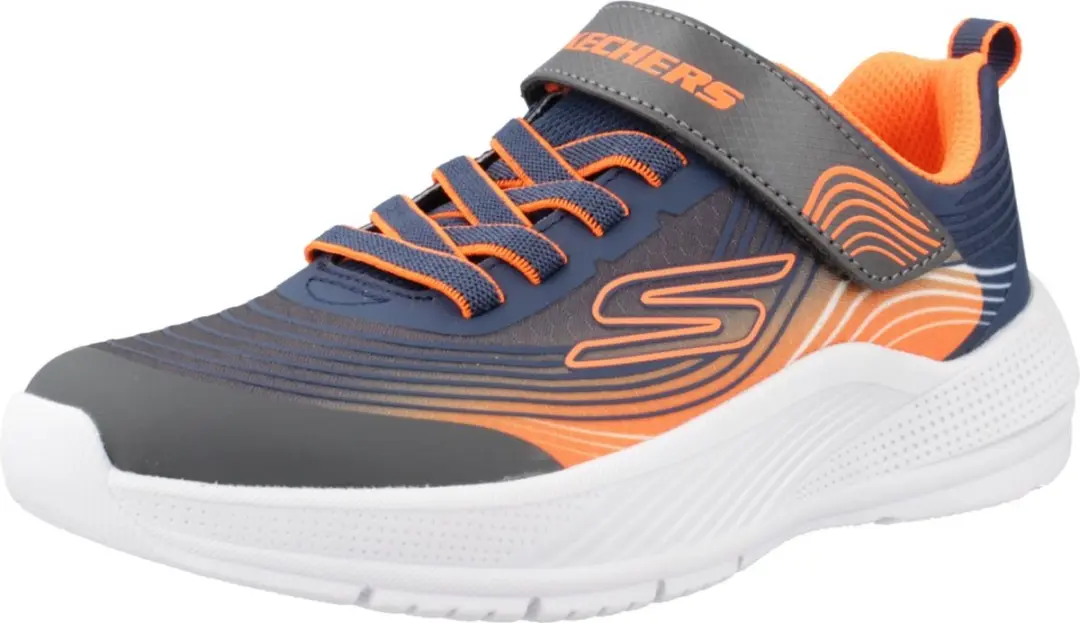 Skechers Microspec Advance Schoenen - EU 27 - Navy/Orange - afbeelding 3 van 6