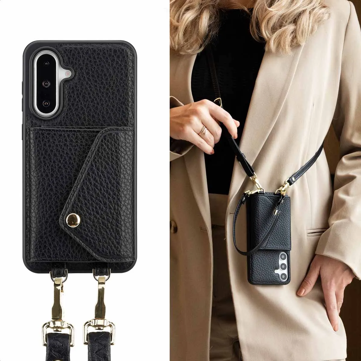 Selencia Koordhoes Samsung Galaxy A36/A56 - 2 Pasjes - Zwart