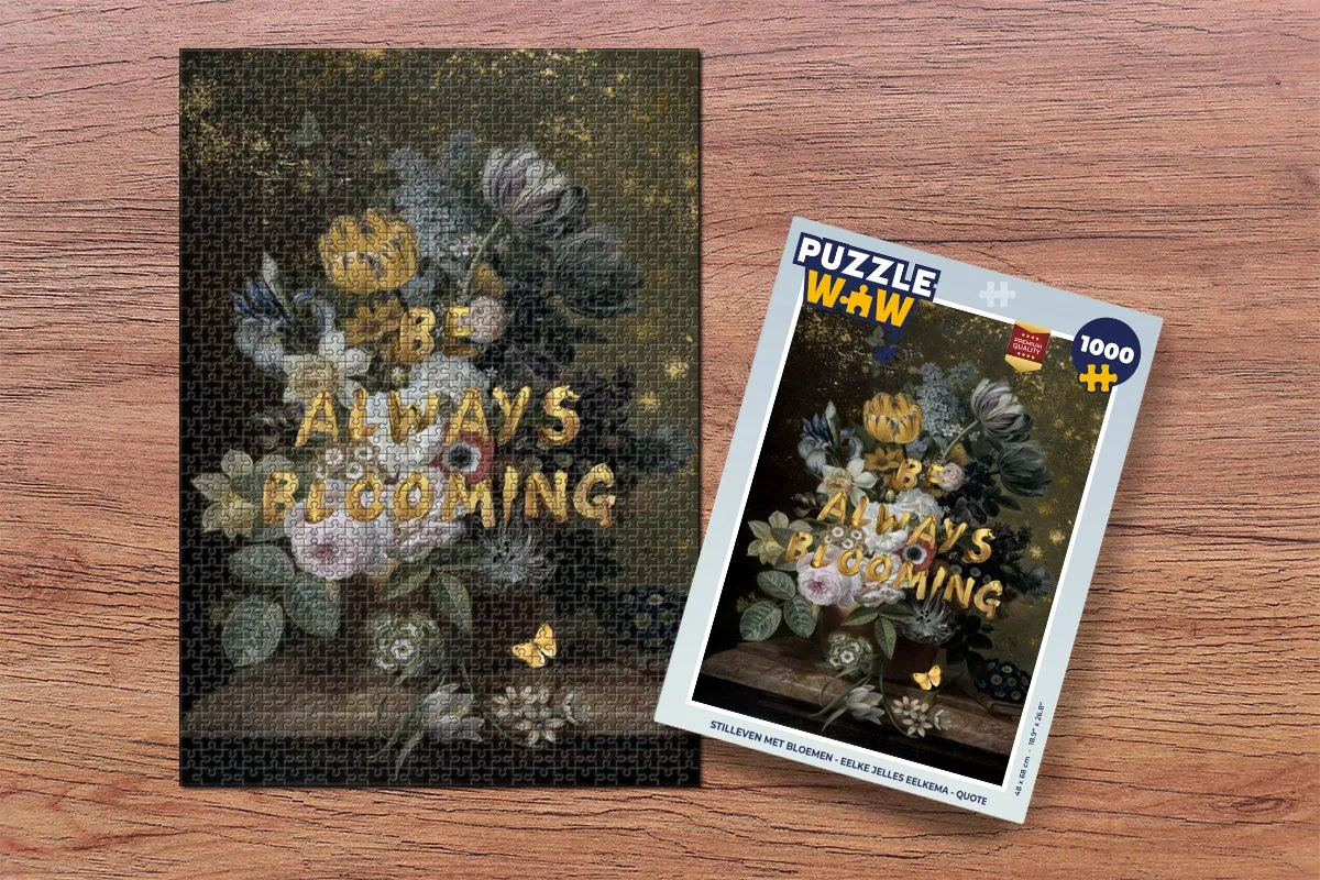 PuzzleWow Stilleven met bloemen Legpuzzel 1000 Stuks - Multicolor