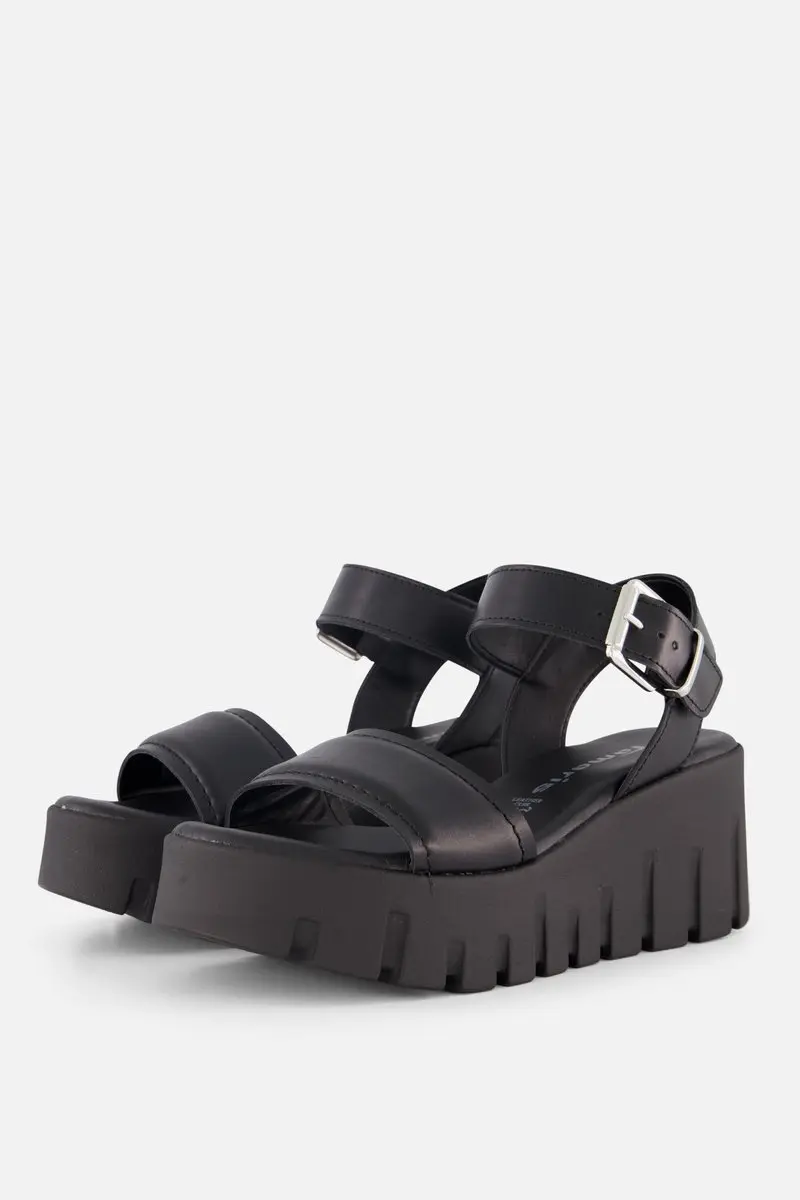 Tamaris Sandalen Met Hak zwart Leer