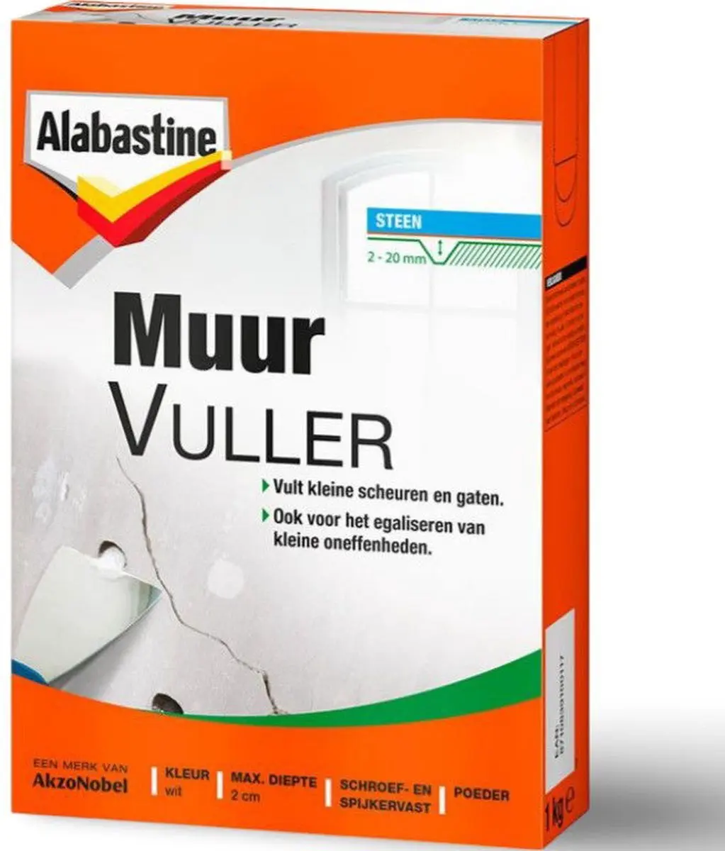 Alabastine Muurvuller Poeder 1kg - Wit - afbeelding 2 van 6