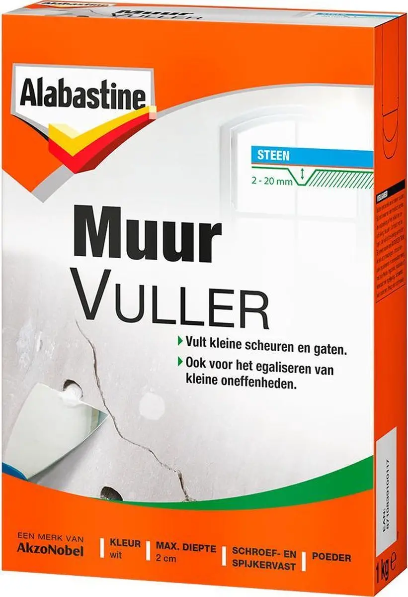 Alabastine Muurvuller Poeder 1kg - Wit - afbeelding 5 van 6
