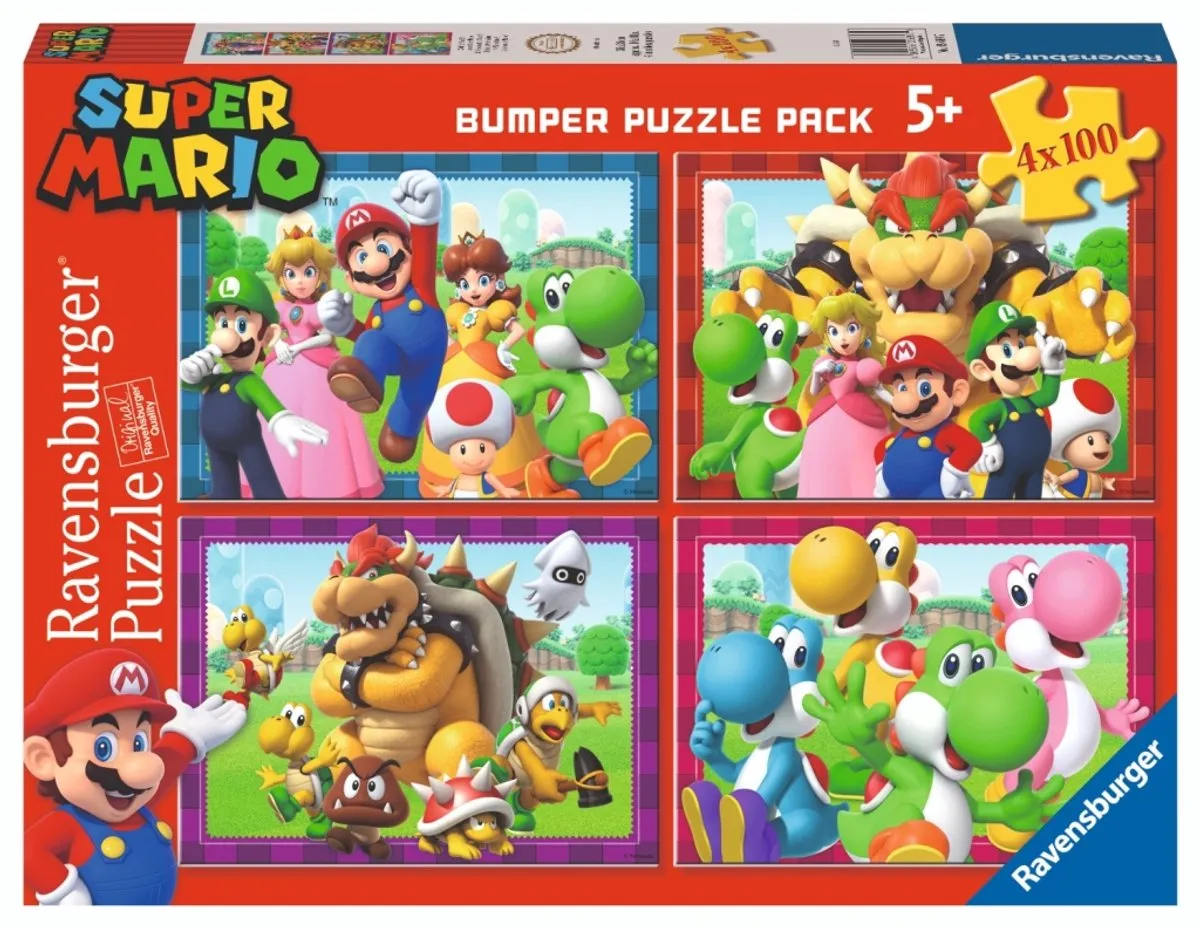 Ravensburger Super Mario 4-in-1 Puzzel 100 Stukjes - Multicolor