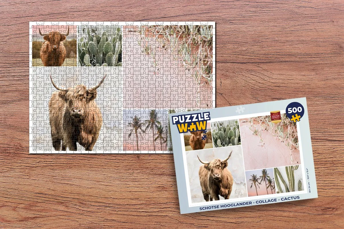 PuzzleWow Schotse Hooglander Legpuzzel 500 Stuks - Multicolor