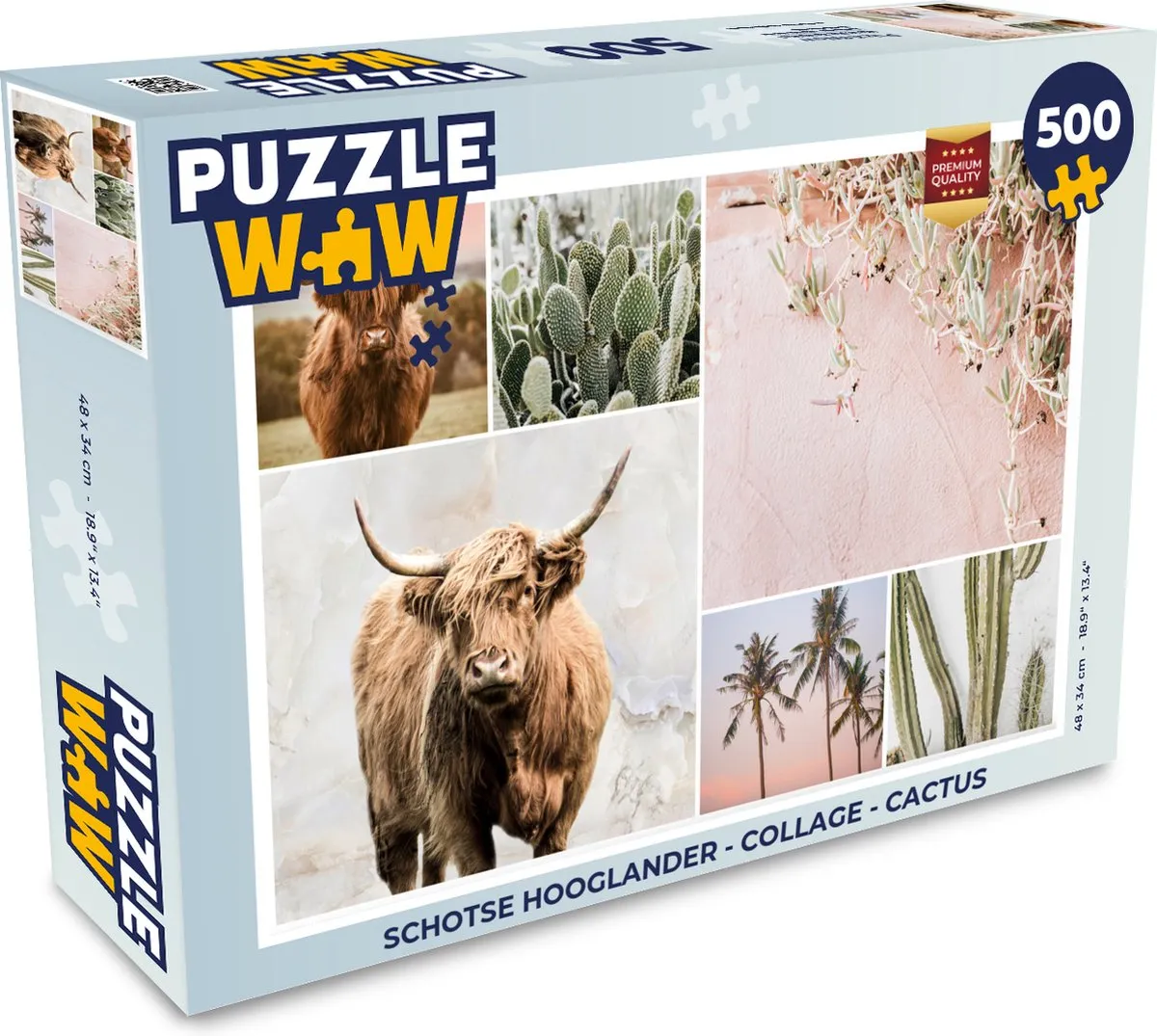 PuzzleWow Schotse Hooglander Legpuzzel 500 Stuks - Multicolor