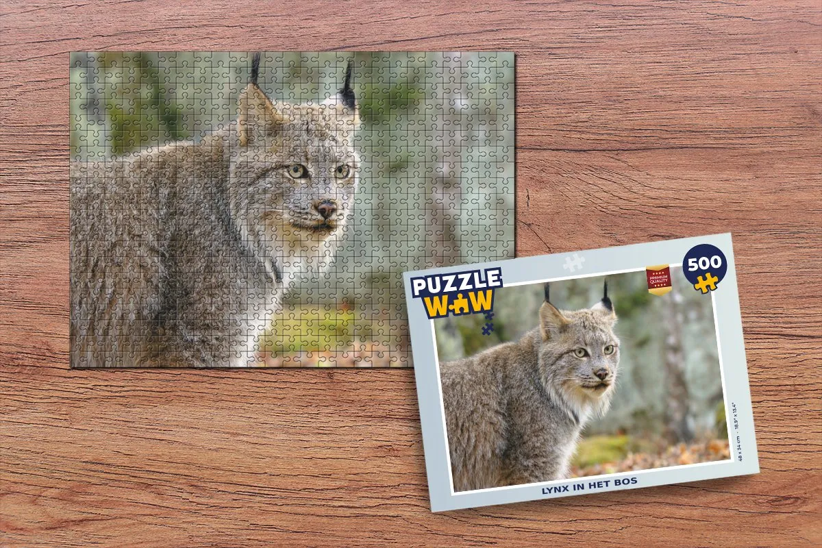 PuzzleWow Lynx Bos Legpuzzel 500 Stukjes - Multicolor