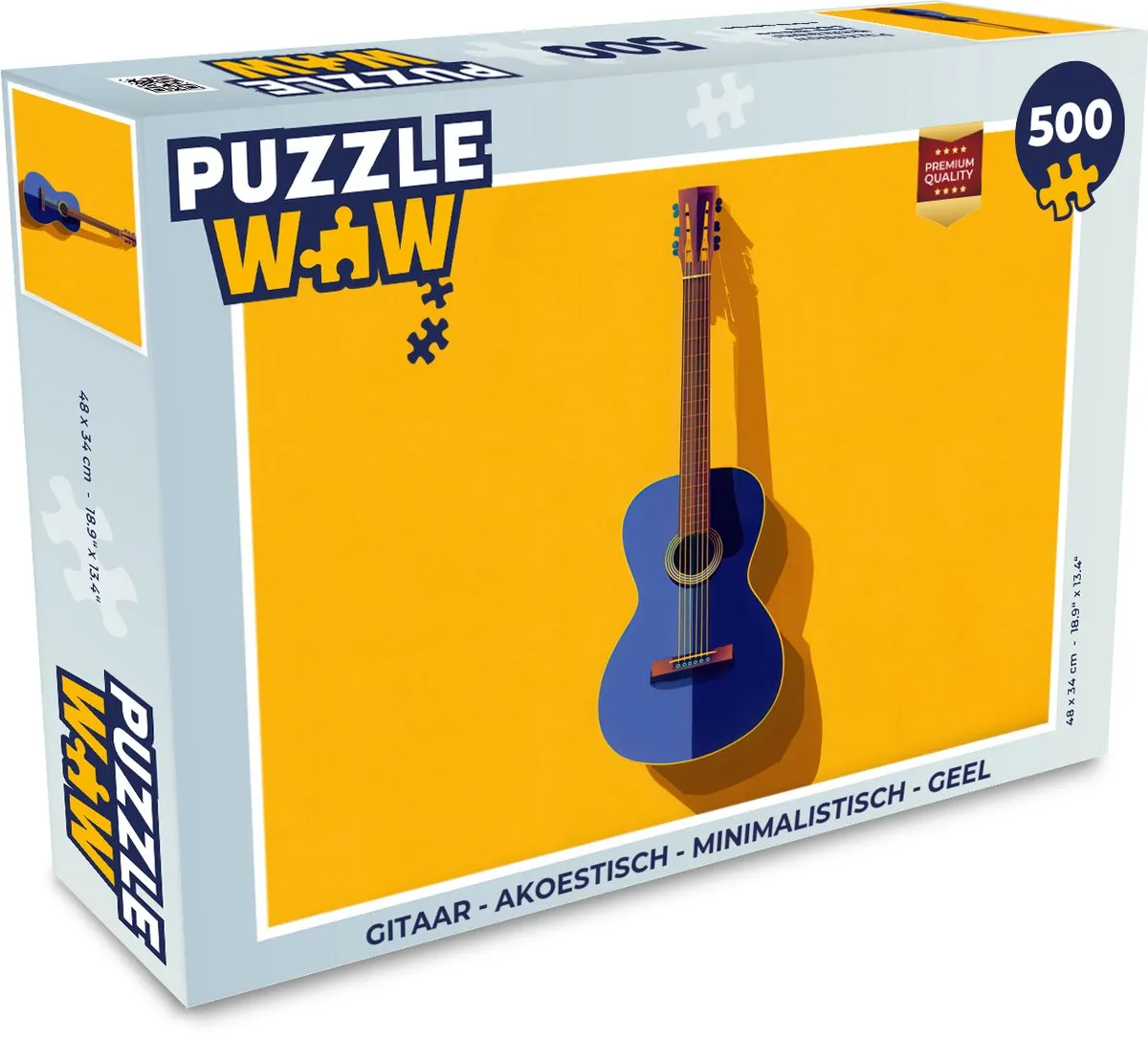 PuzzleWow Gitaar Puzzel 500 Stuks - Geel