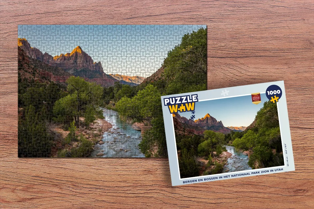 PuzzleWow Bergen en Bossen Zion Utah Legpuzzel 1000 Stuks - Multicolor