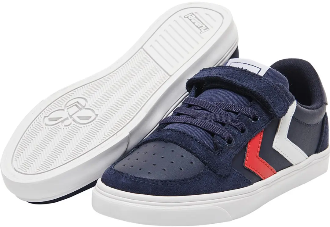 Hummel Slimmer Stadil Leather Low Jr Sneakers - 30 - Rood/Wit/Navy