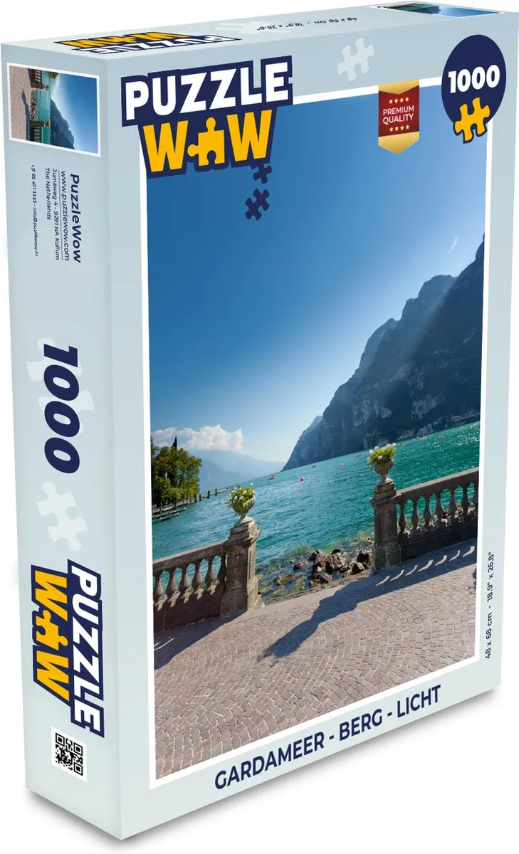 PuzzleWow Gardameer Licht Legpuzzel 1000 Stuks - Multicolor