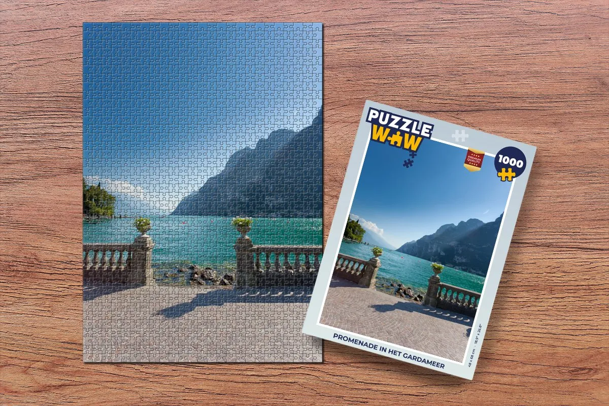 PuzzleWow Gardameer Licht Legpuzzel 1000 Stuks - Multicolor