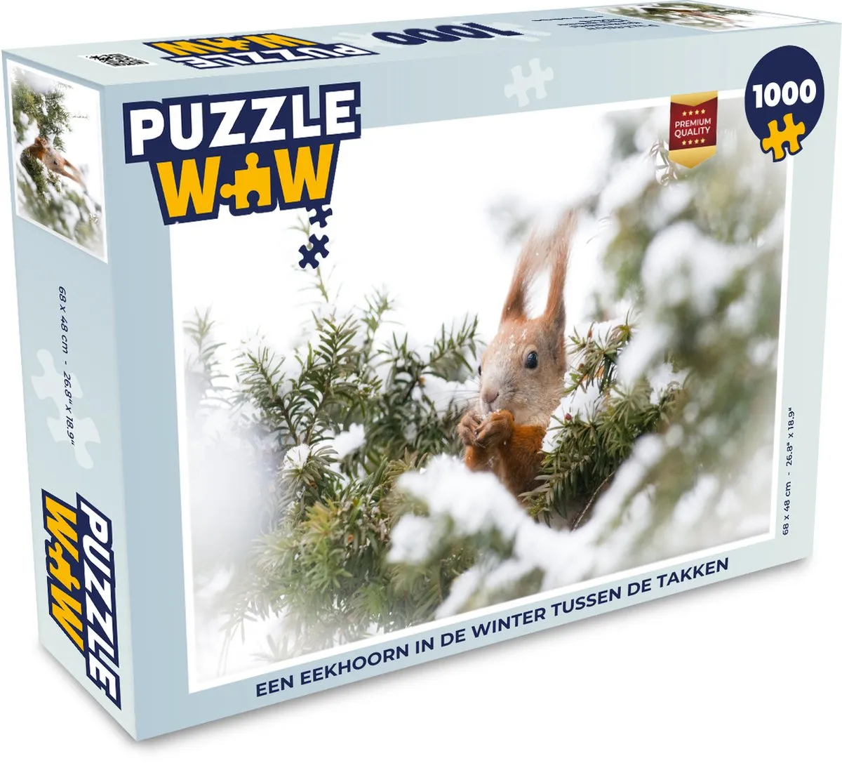 PuzzleWow Eekhoorn Den Sneeuw Legpuzzel 1000 Stuks - Multicolor