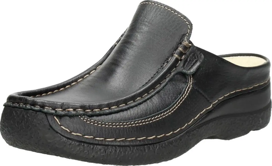 Wolky Roll-slide Slippers met Hak - Zwart