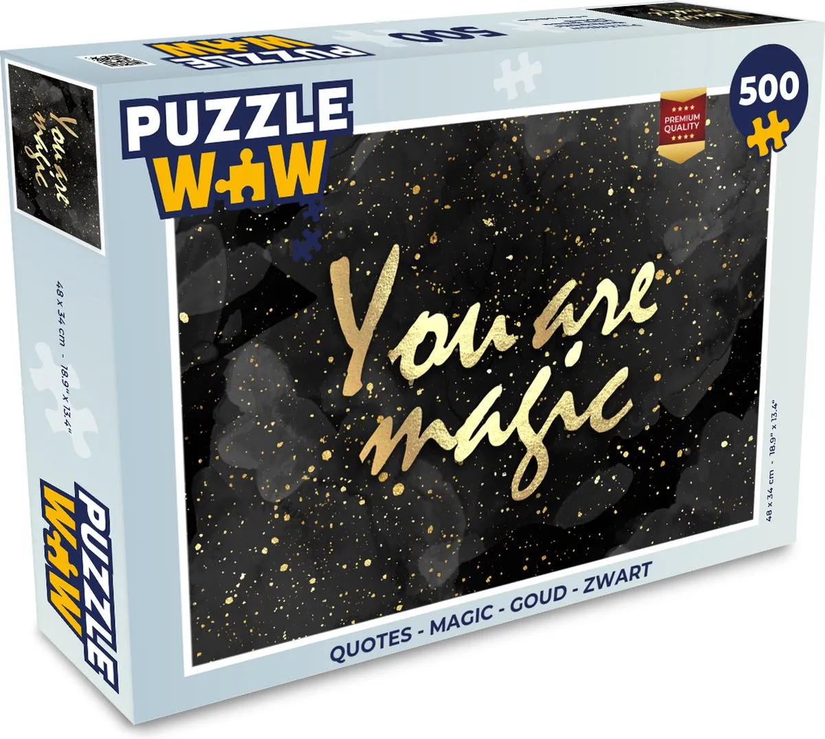 PuzzleWow Quotes Magic Legpuzzel 500 Stuks - Goud/Zwart