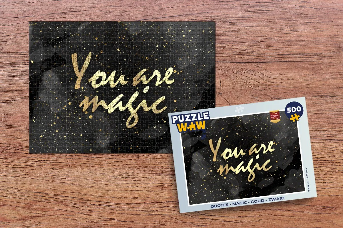 PuzzleWow Quotes Magic Legpuzzel 500 Stuks - Goud/Zwart