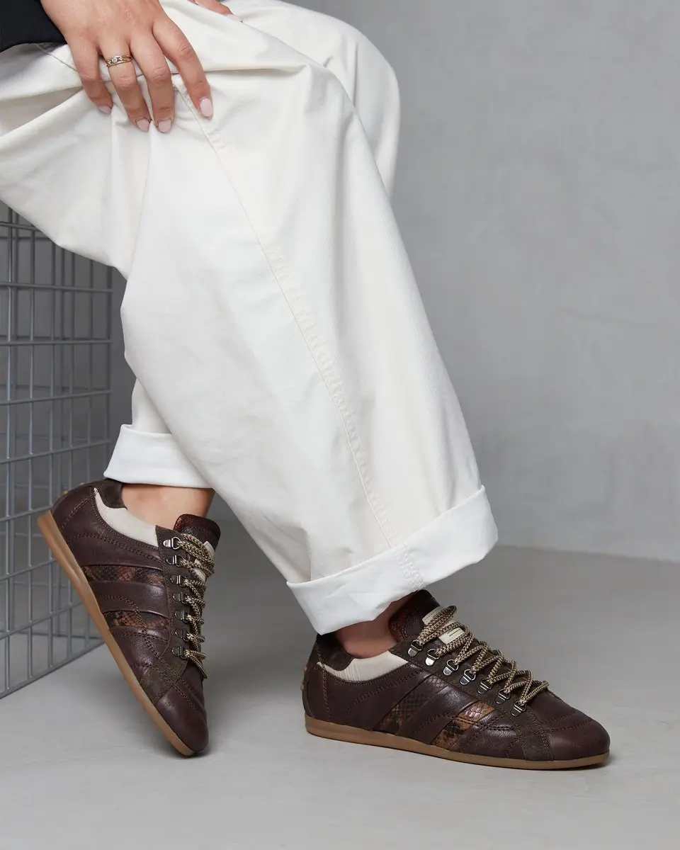 VIA VAI June Jackie Sneakers - Bruin Slangenprint - Maat 40