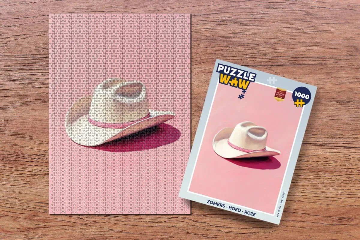 PuzzleWow Zomers Hoed Legpuzzel 1000 Stuks - Roze