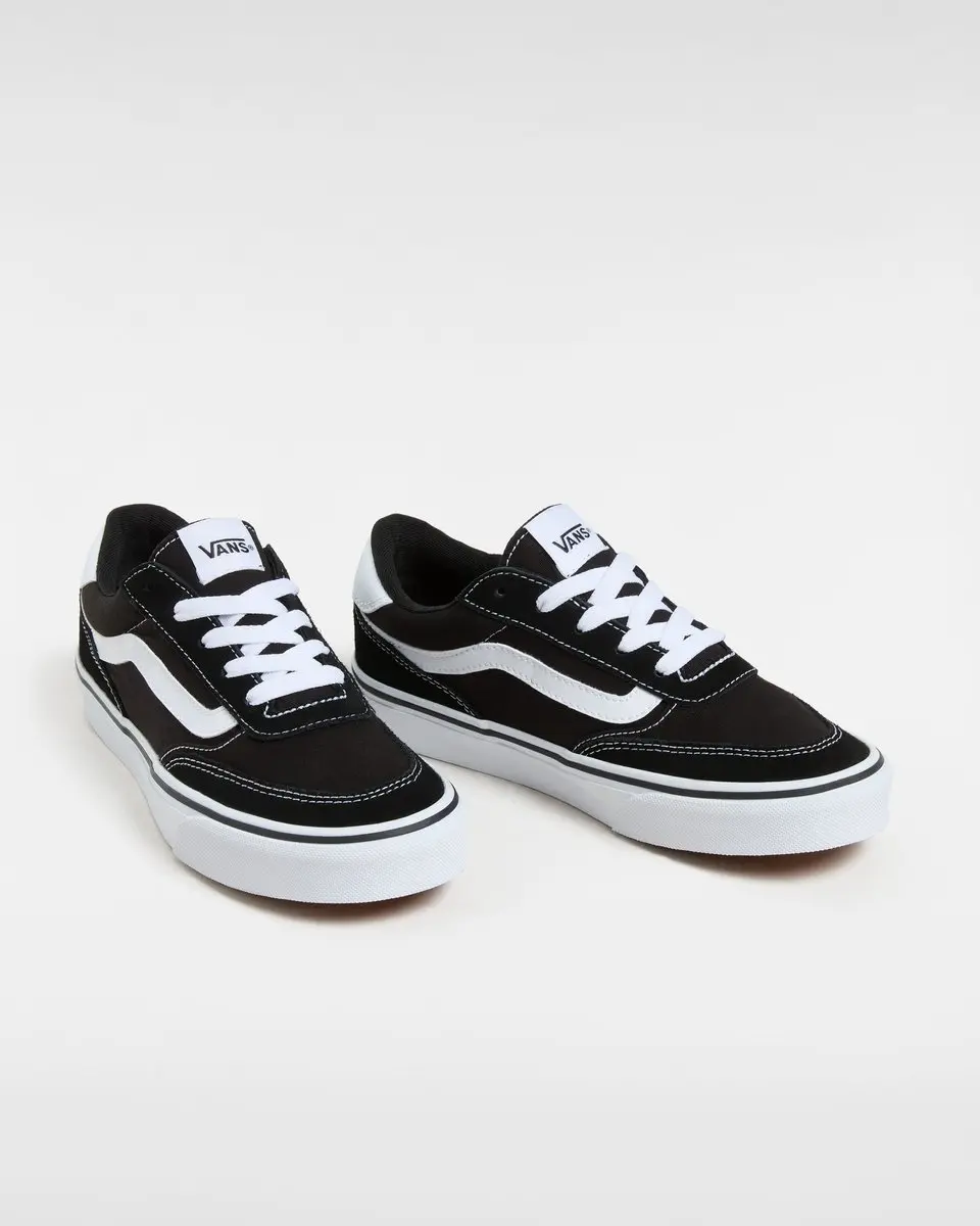 Vans Brooklyn LS Suede/Canvas Sneakers - Zwart/Wit