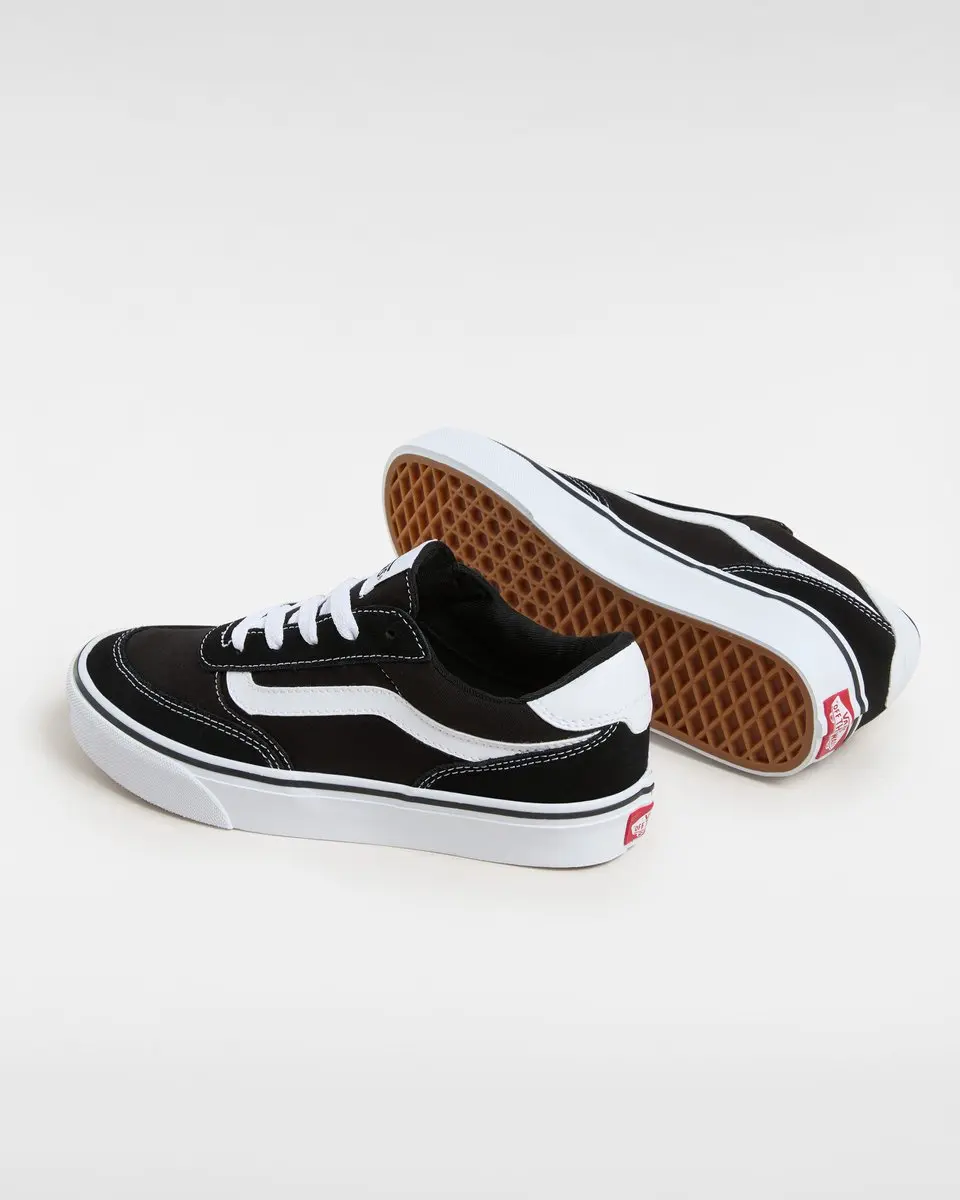 Vans Brooklyn LS Suede/Canvas Sneakers - Zwart/Wit
