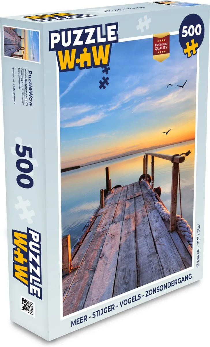 PuzzleWow Legpuzzel Steiger Vogels Zonsondergang Horizon 500 Stuks - Multicolor