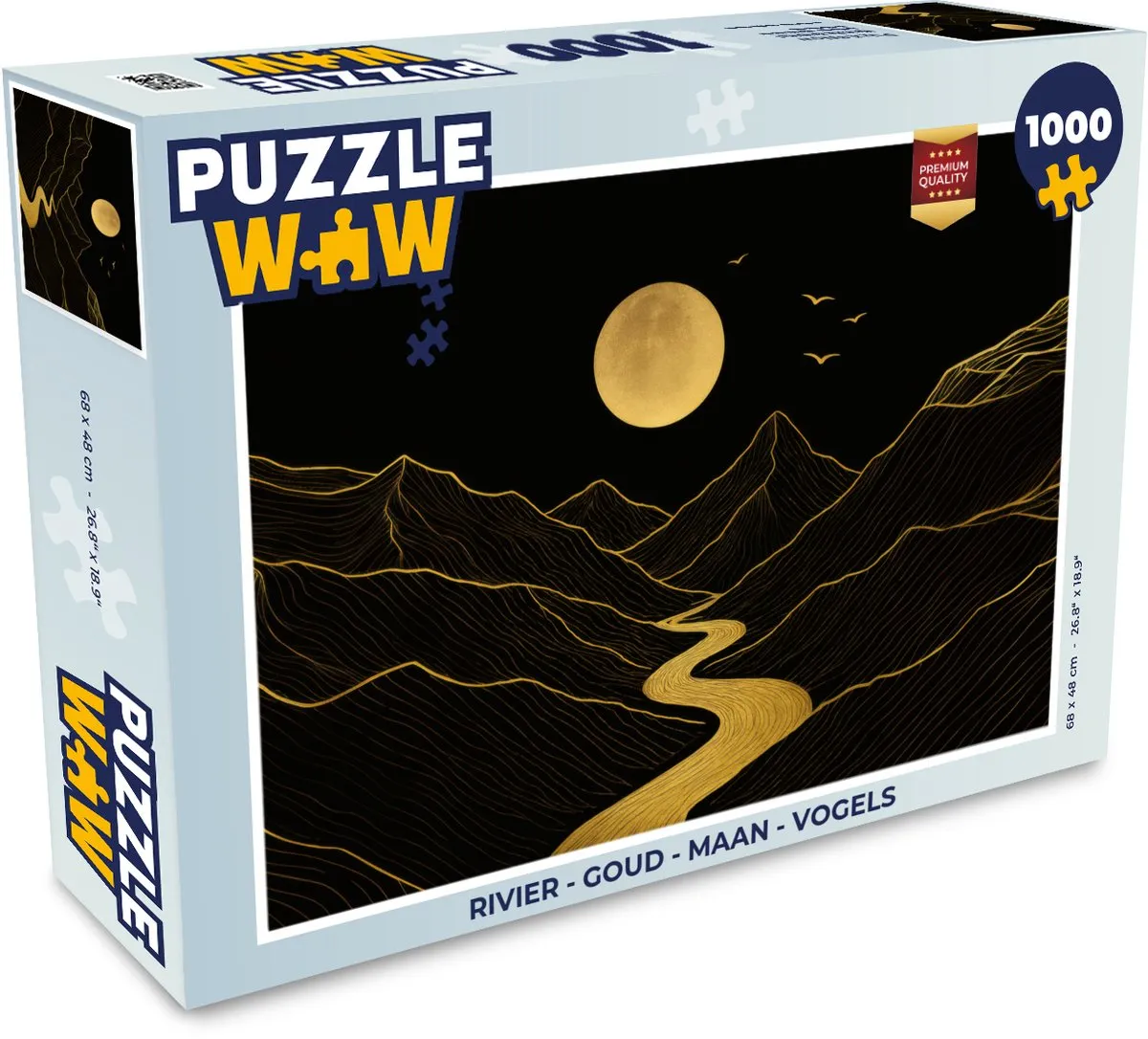 PuzzleWow Rivier Maan Vogels Legpuzzel 1000 Stuks - 8721374591551