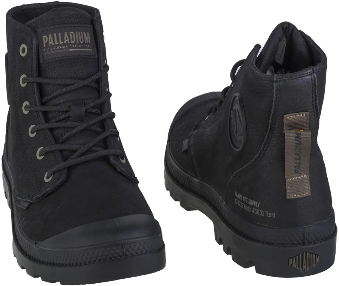 Palladium Pampa Hi Supply Lth Unisex Sneakers - Zwart 36