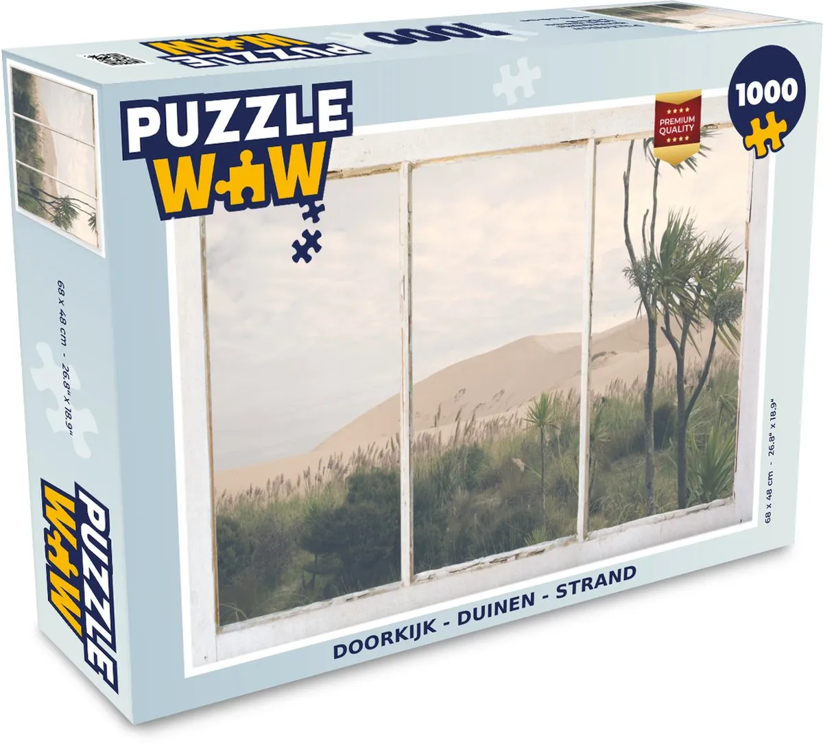 PuzzleWow Doorkijk Duin Strand Legpuzzel 1000 Stuks - Multicolor
