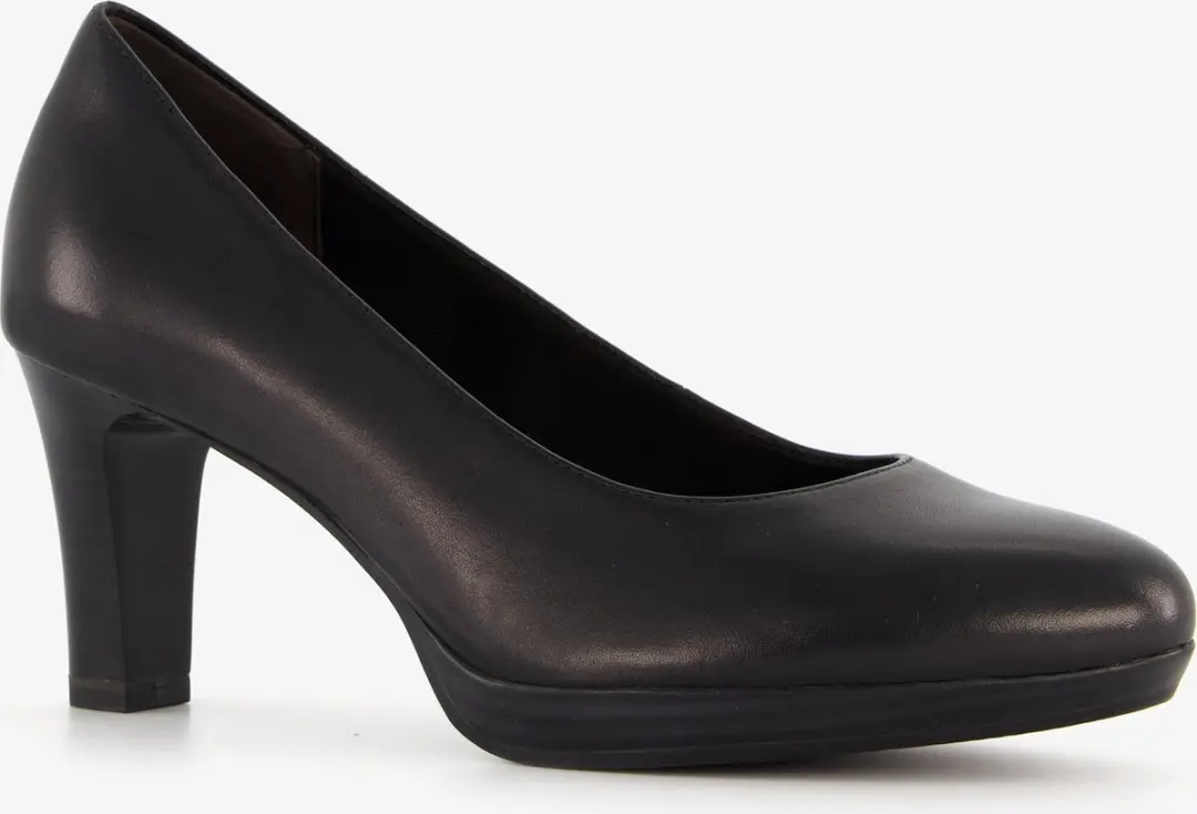 Tamaris leren dames pumps zwart
