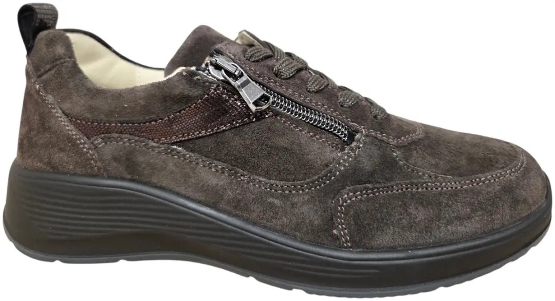 Waldlaufer 698008 402 166 Sneakers Bruin Suede Dames Breedtemaat K