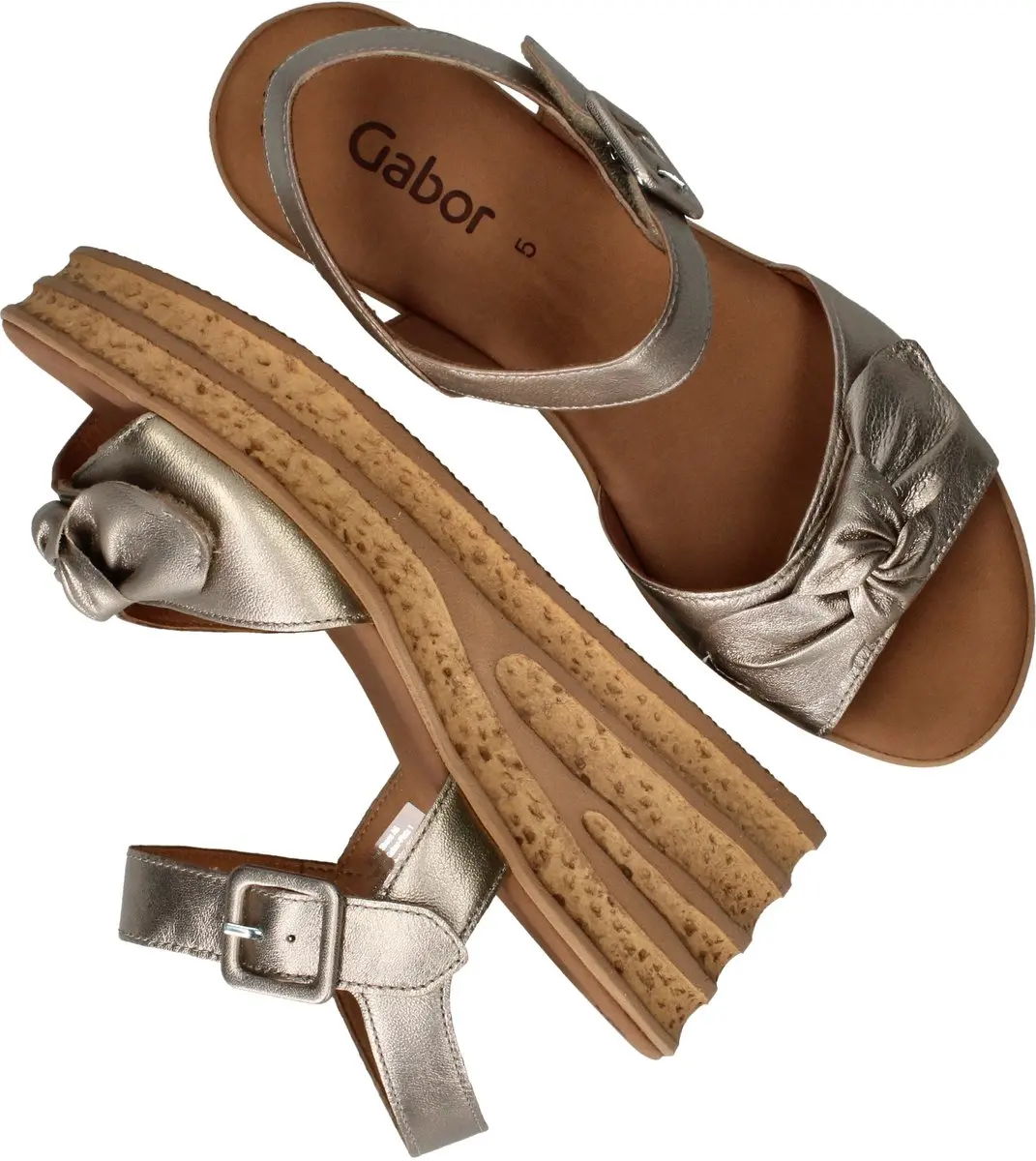 Gabor Dames Sandalen Goud - Maat 42 - afbeelding 5 van 6