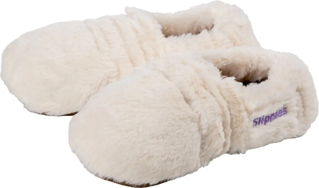 Warmies Slippies maat 4-7 (36-40) creme plush 1 Paar