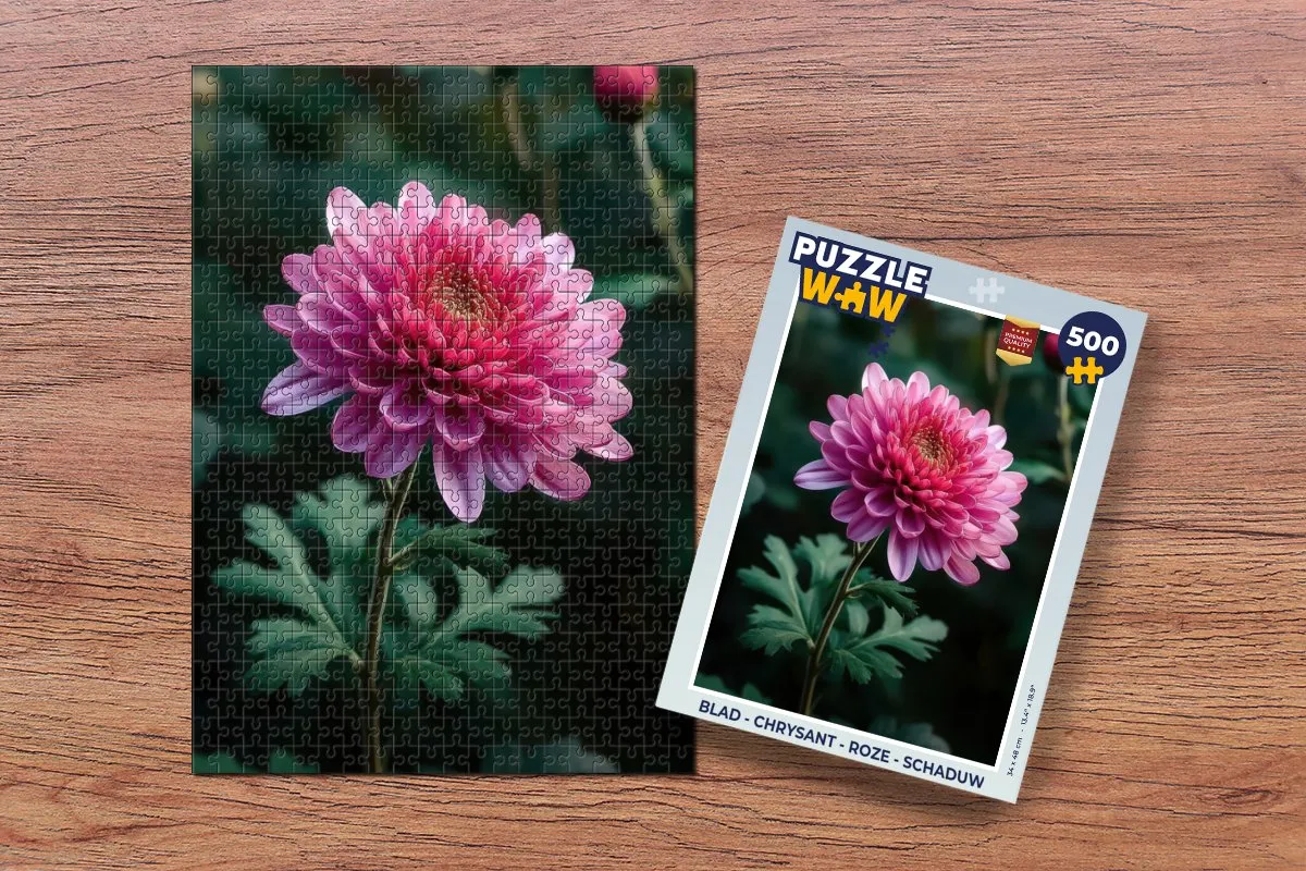PuzzleWow Legpuzzel Chrysant Roze 500 Stuks