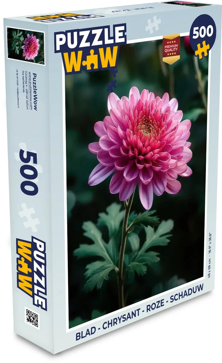 PuzzleWow Legpuzzel Chrysant Roze 500 Stuks