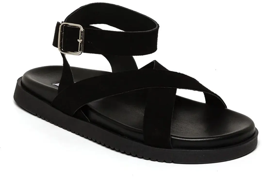 Steve Madden Mybestie-E Damessandalen - 38 - Zwart Suède