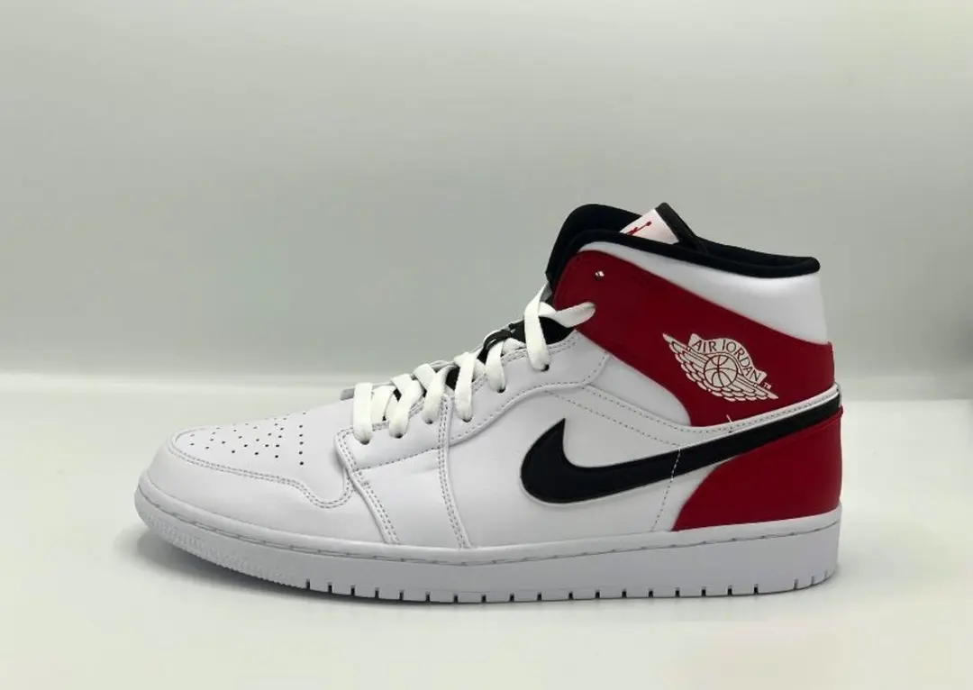 Air Jordan 1 Mid (Wit/Rood)