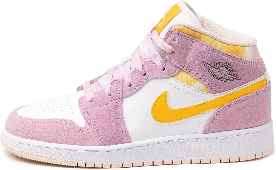 Nike Air Jordan 1 Mid SE (GS), LT Artic Pink/University Gold, DC9517 600, EUR 39