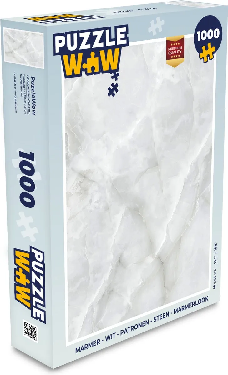 PuzzleWow Marmerlook Legpuzzel 1000 Stuks - Multicolor