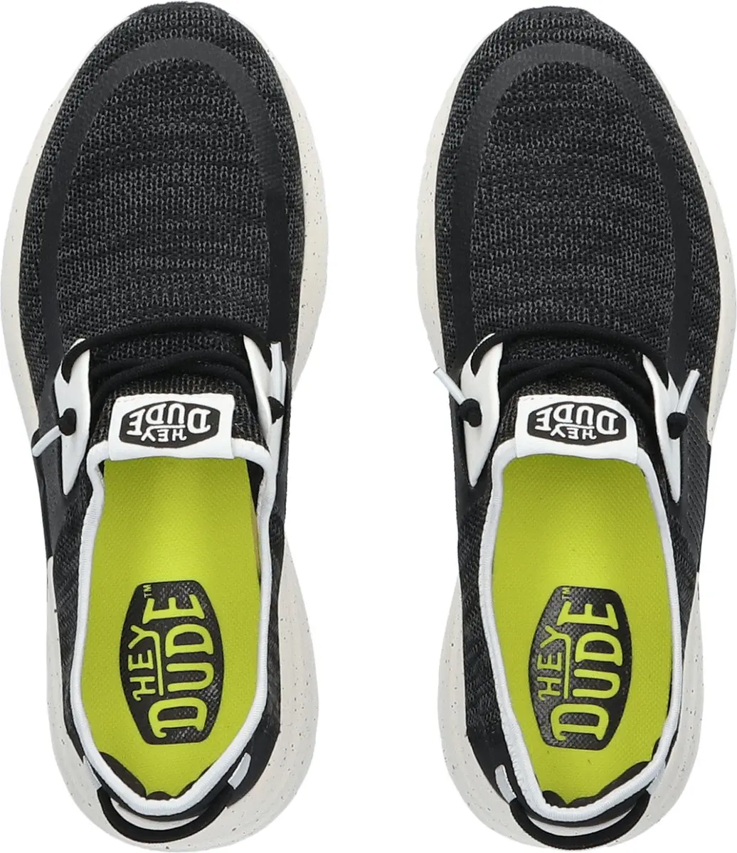 HEYDUDE Sirocco Sport Mode Heren Sneakers - Maat 40 - Zwart/Wit - afbeelding 6 van 6