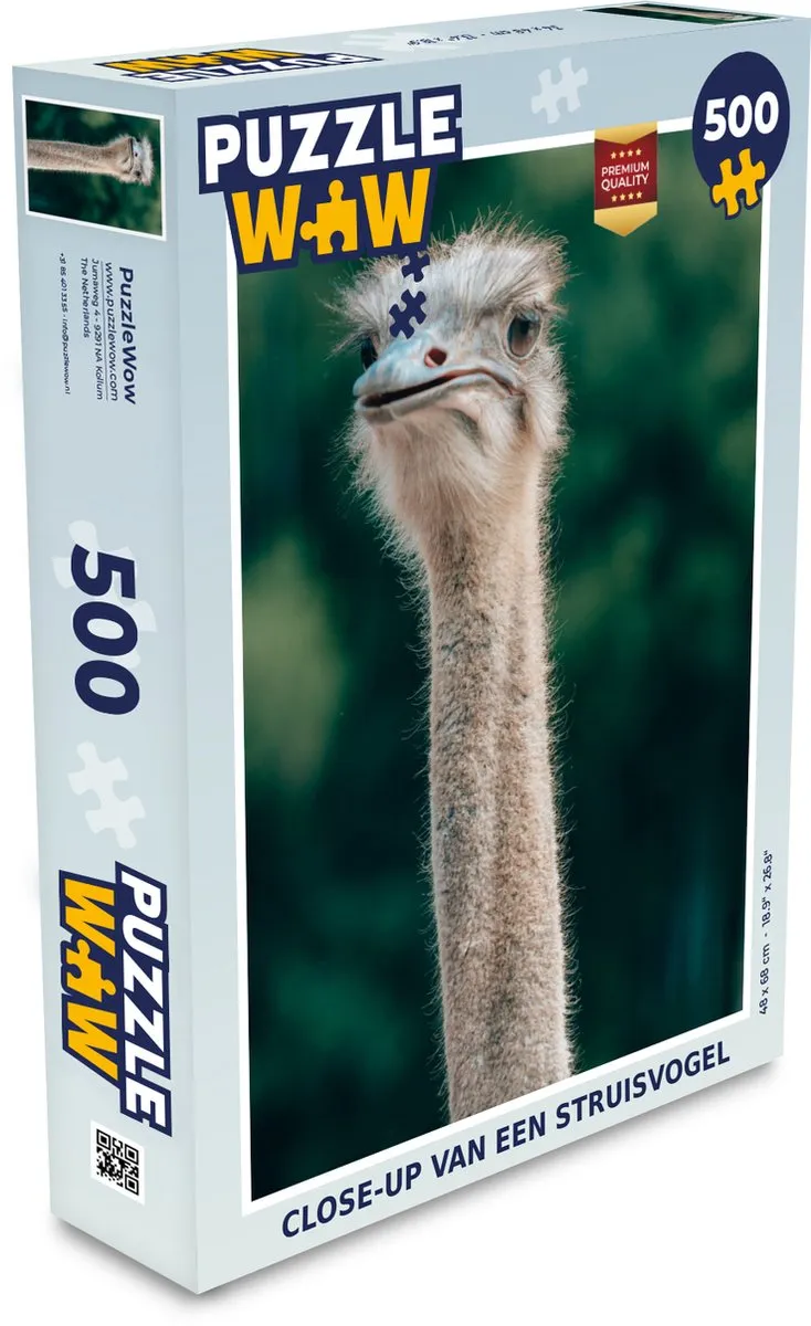 PuzzleWow Close-up Struisvogel Legpuzzel 500 Stuks