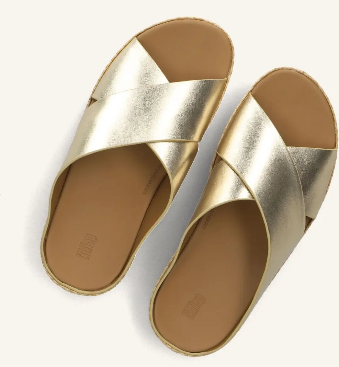 FitFlop Lulu Lux Cross Slide Slippers 38 - Goud