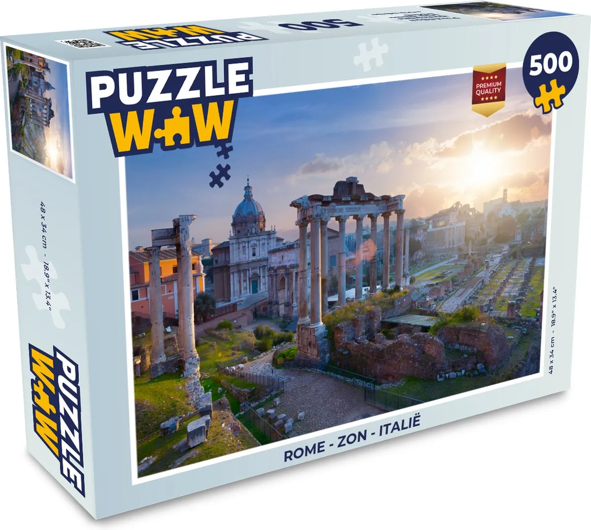 PuzzleWow Rome Italië Legpuzzel 500 Stuks - Multicolor