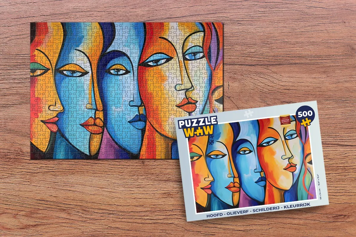 PuzzleWow 500 Puzzel Hoofd - Multicolor