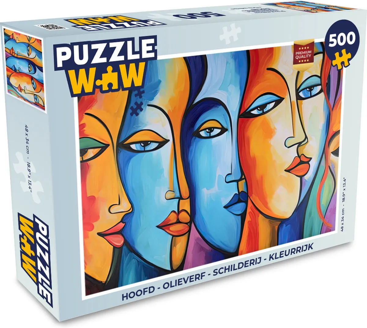 PuzzleWow 500 Puzzel Hoofd - Multicolor