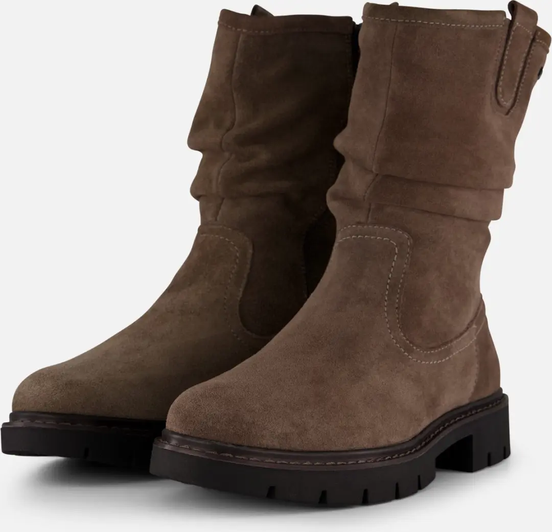 Tamaris Enkellaarsjes taupe Leer