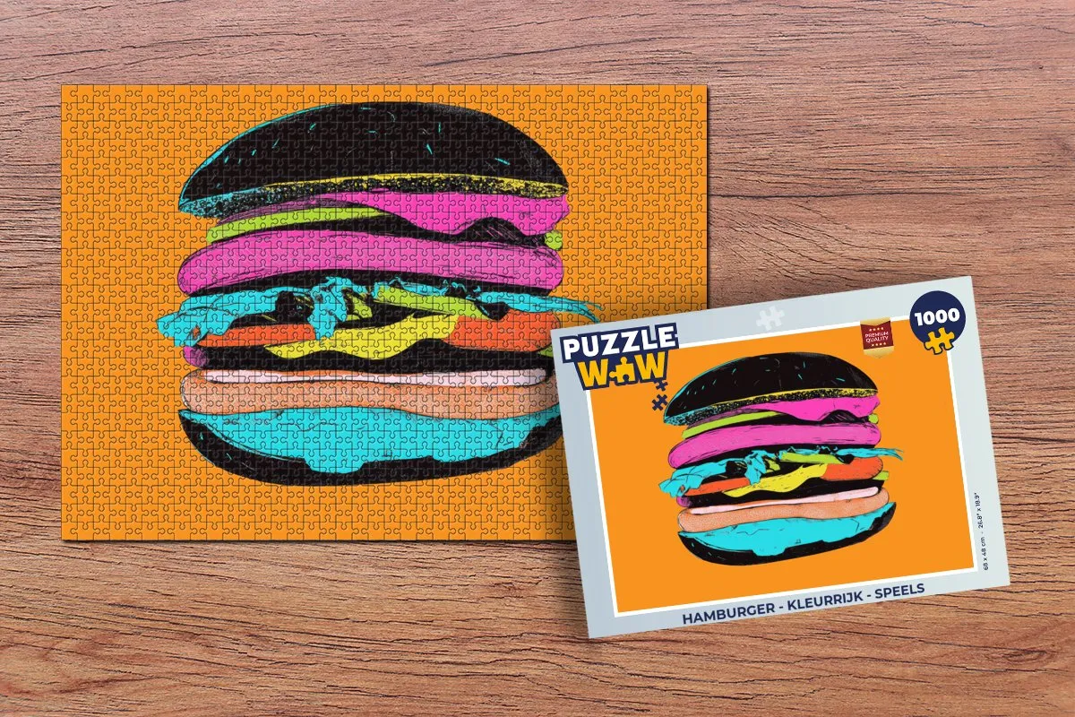 PuzzleWow Legpuzzel 1000 Stuks - Hamburger