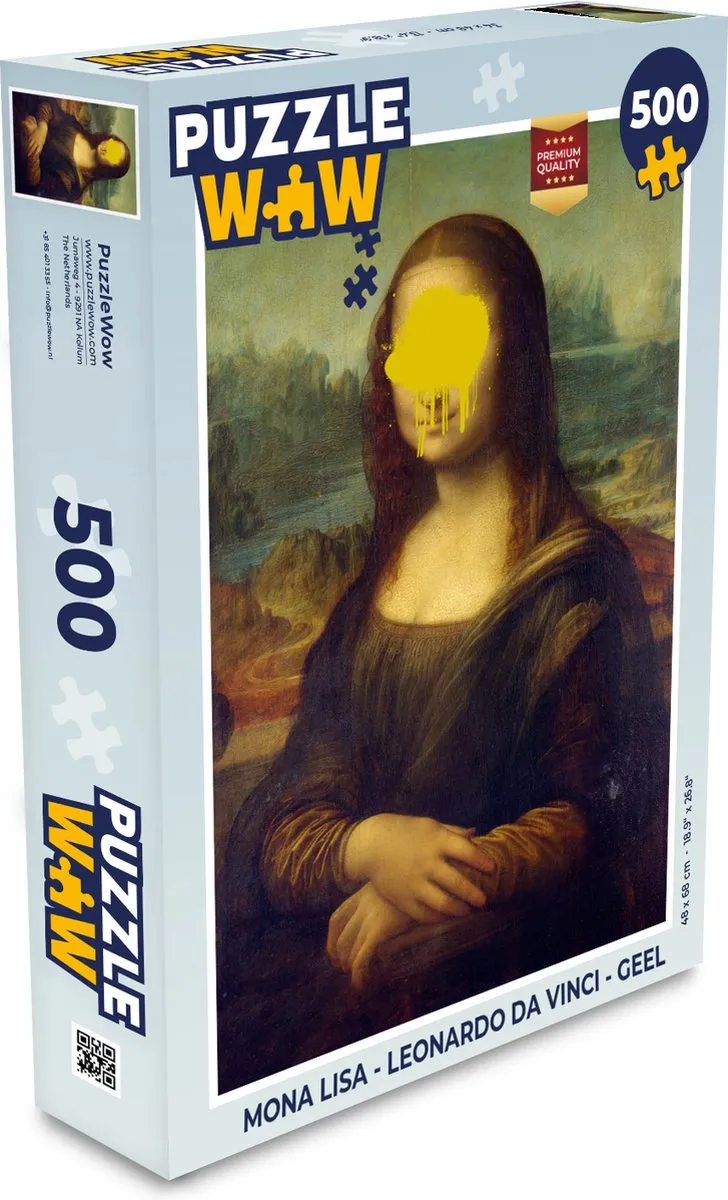PuzzleWow Mona Lisa Legpuzzel 500 Stuks - Multicolor