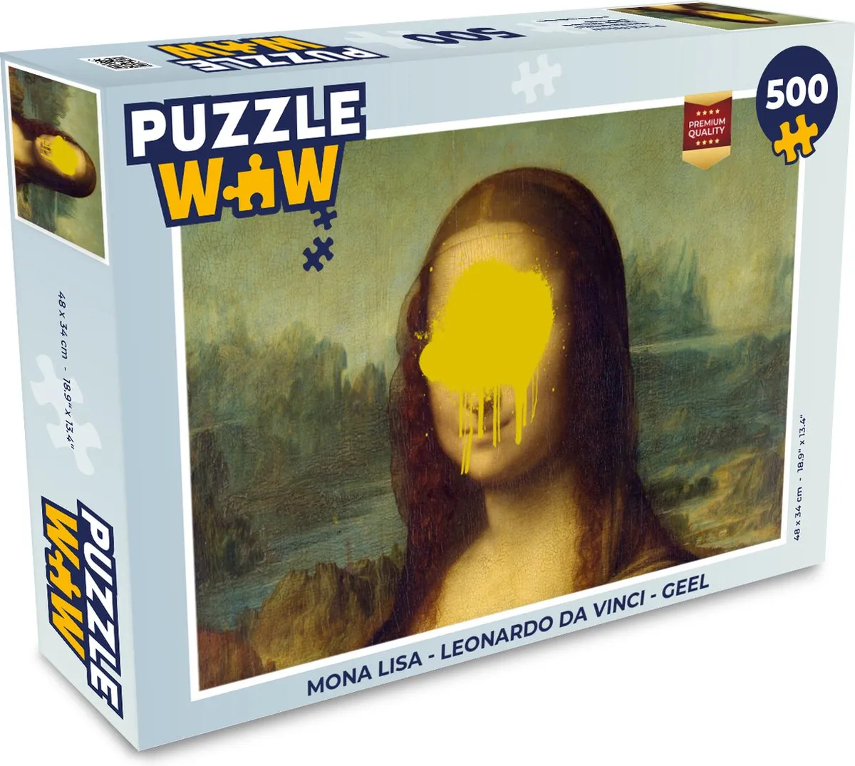 PuzzleWow Mona Lisa Legpuzzel 500 Stuks - Multicolor