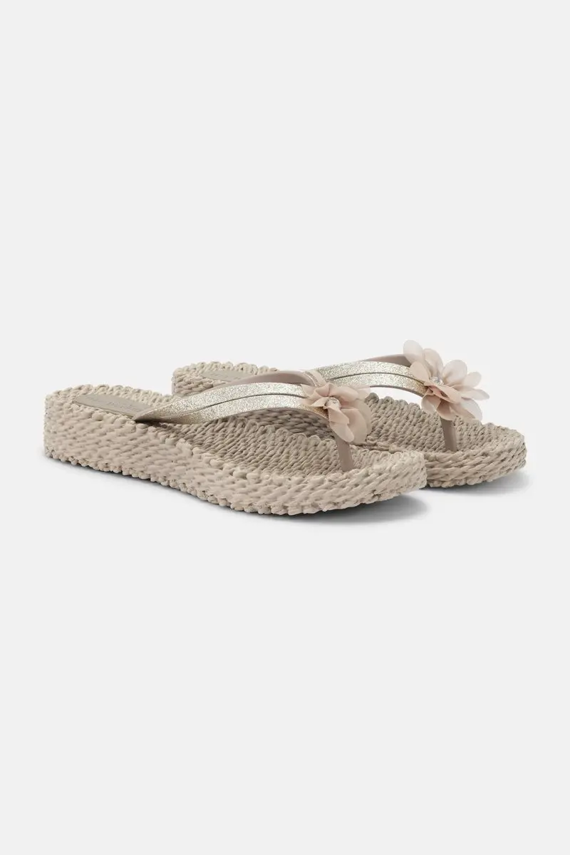 Slippers met bloem en lichte plateauzool CHEERFUL17F
